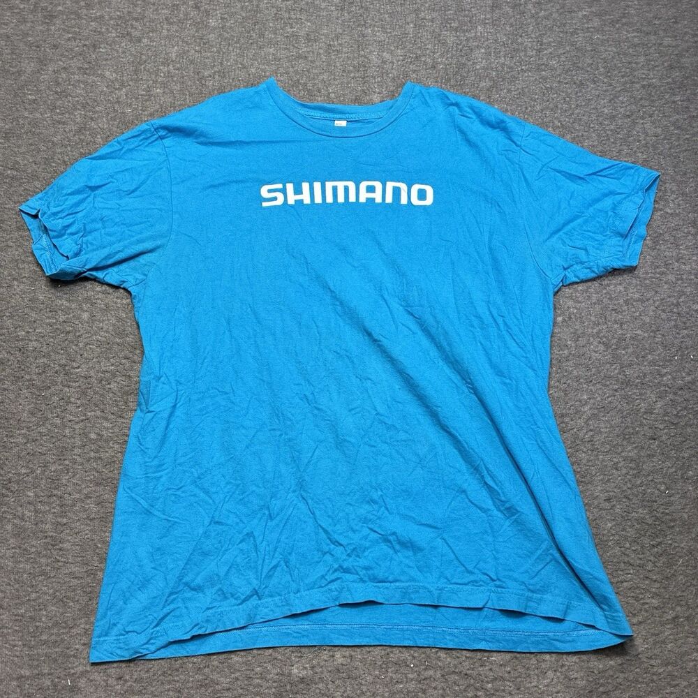 Shimano T-Shirt Mens Size 2xl Blue Crew‎ Neck Short Sleeve American Apparel USA